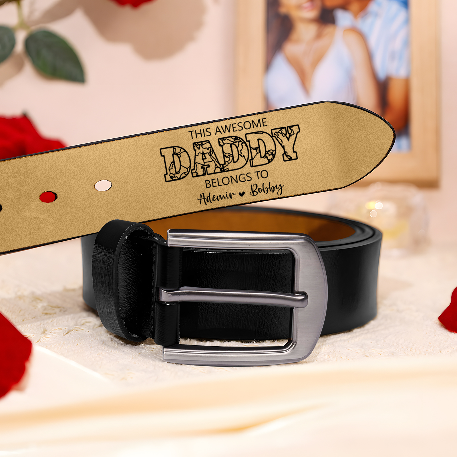 Personalised 3 Names & 1 Letter Leather Adjustable Belt – A Thoughtful Gift  for Dad/Granddad | Jessemade