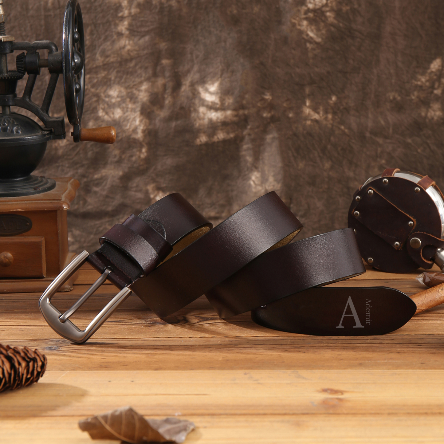 Personalised 6 Names & 1 Letter Leather Belt, Custom Adjustable Man Belt Gift for Dad/Granddad | Jessemade