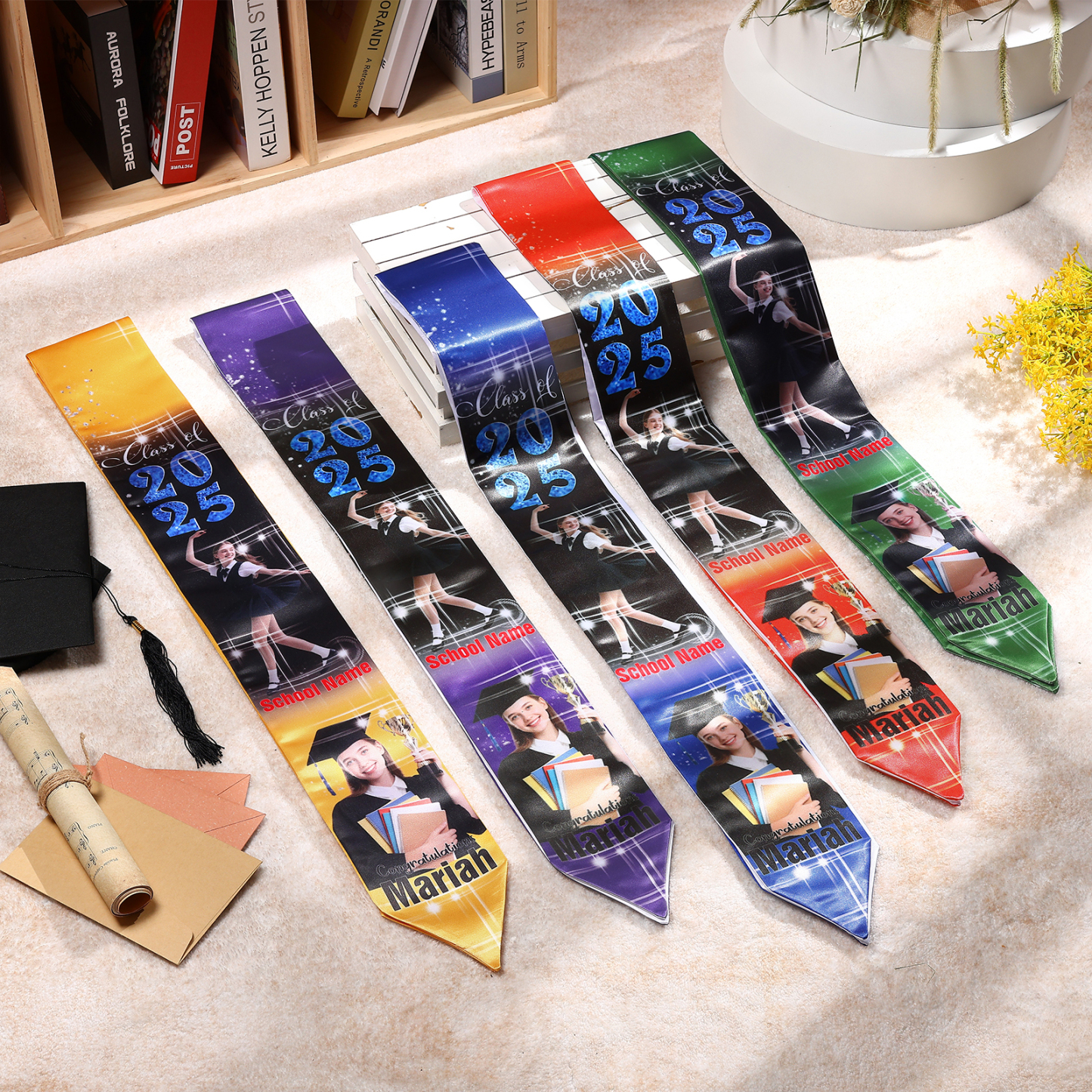 Personalised Graduation Photo Ribbon with Name, Year & Text | Jessemade