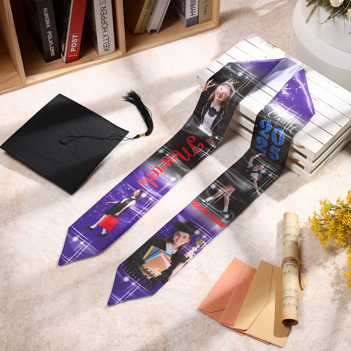 Personalised Graduation Photo Ribbon with Name, Year & Text | Jessemade