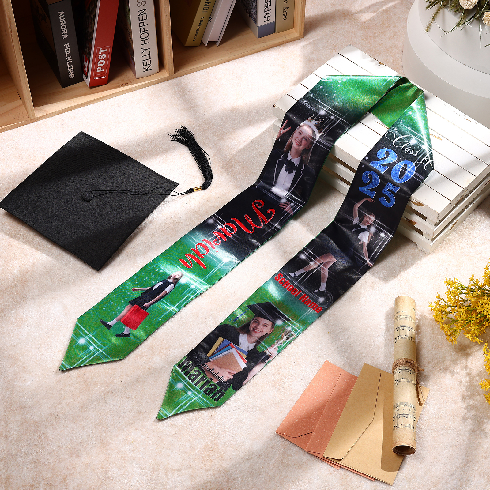 Personalised Graduation Photo Ribbon with Name, Year & Text | Jessemade