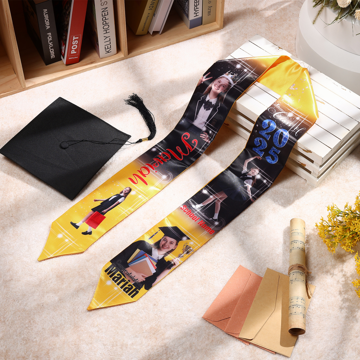 Personalised Graduation Photo Ribbon with Name, Year & Text | Jessemade