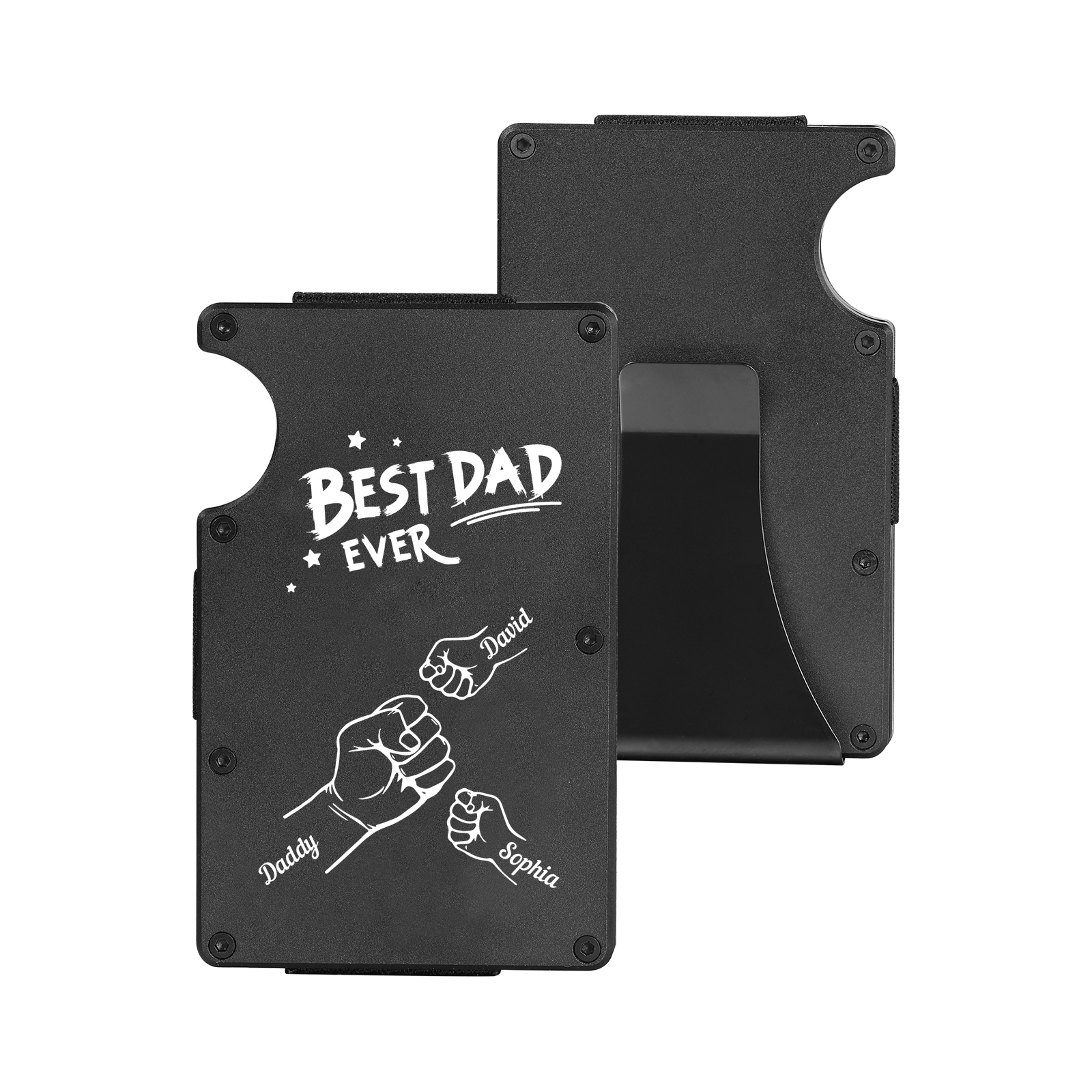 Personalised Best Dad Ever Metal Wallet – Custom Engraved Father's Day Gift | Jessemade