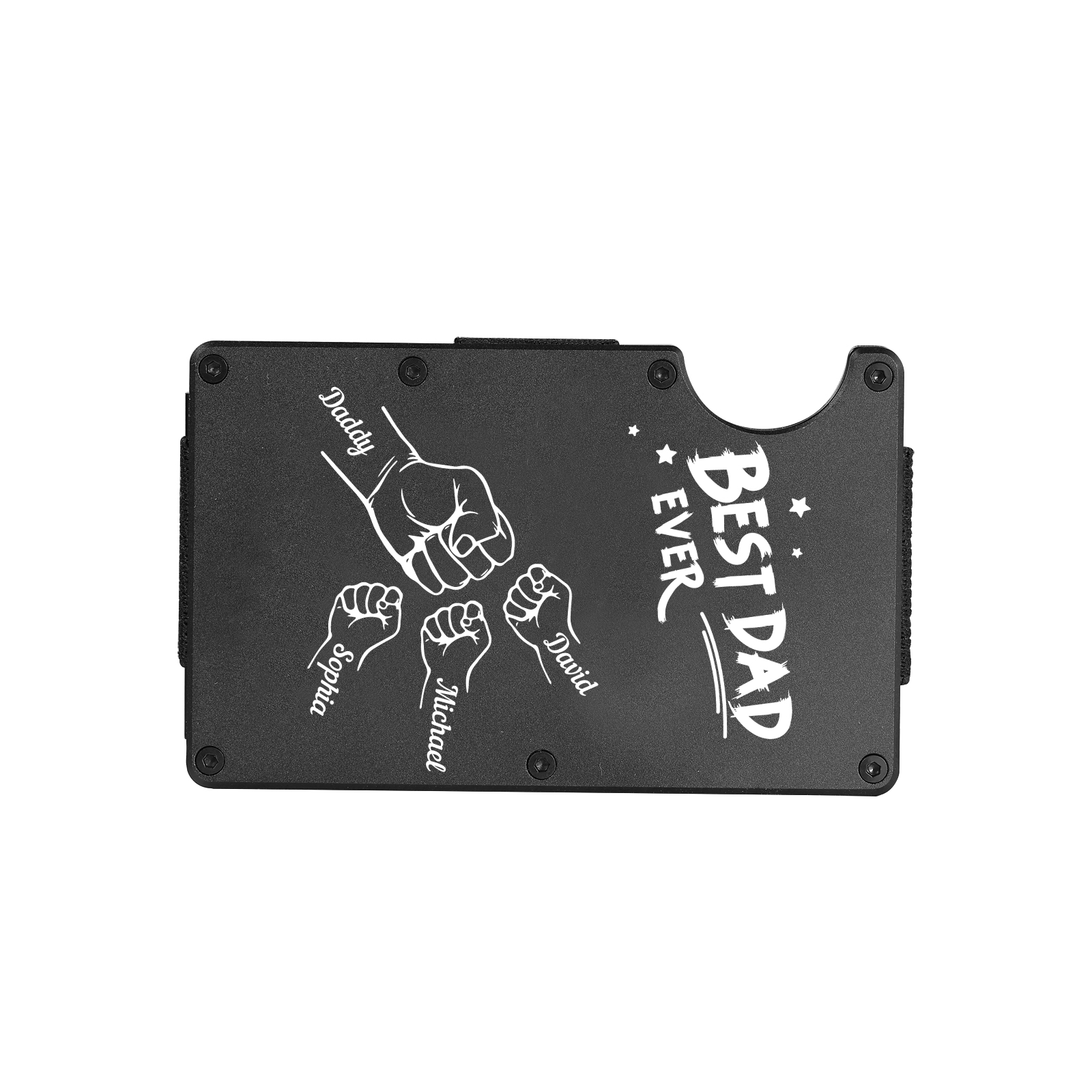 4 Names Personalised Best Dad Ever Metal Wallet Clip– Custom Engraved Father's Day Gift | Jessemade