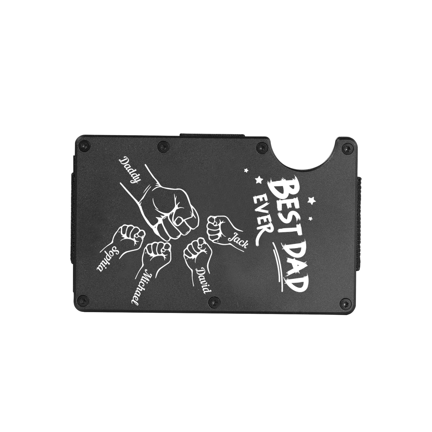 5 Names Personalised Best Dad Ever Metal Wallet Clip– Custom Engraved Father's Day Gift | Jessemade