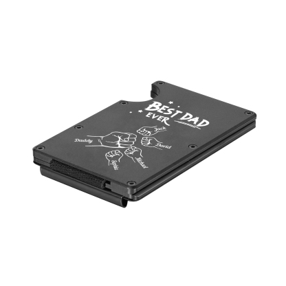 5 Names Personalised Best Dad Ever Metal Wallet Clip– Custom Engraved Father's Day Gift | Jessemade