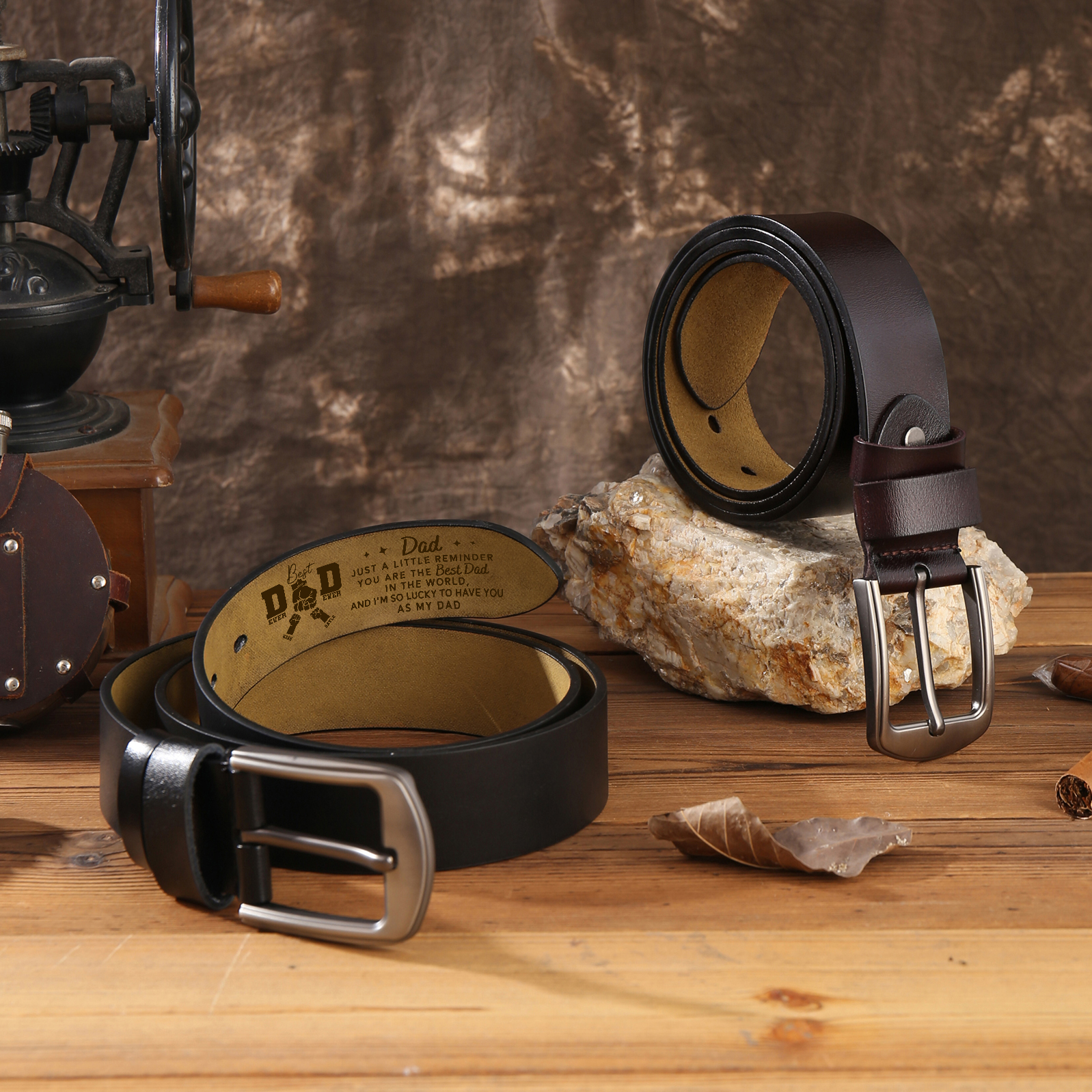 2 Names Fist Personalised Leather Belt Gift for Dad – Father’s Day Gift | Jessemade