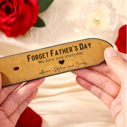 Personalised 2 Names, 2 Initials & 1 Text Adjustable Leather Belt - Father's Day Gift for Men| Jessemade