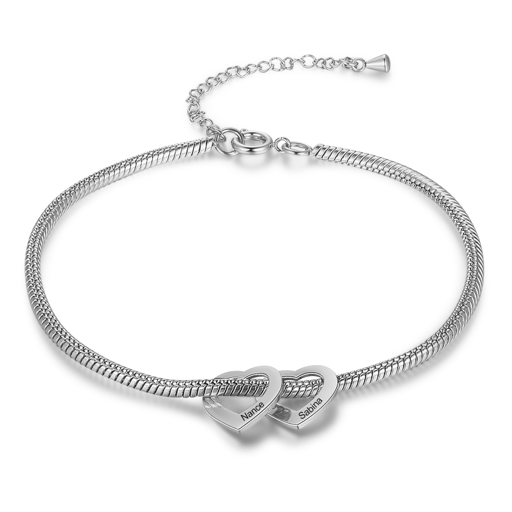 Personalised 2-5 Names Adjustable Anklet For Women