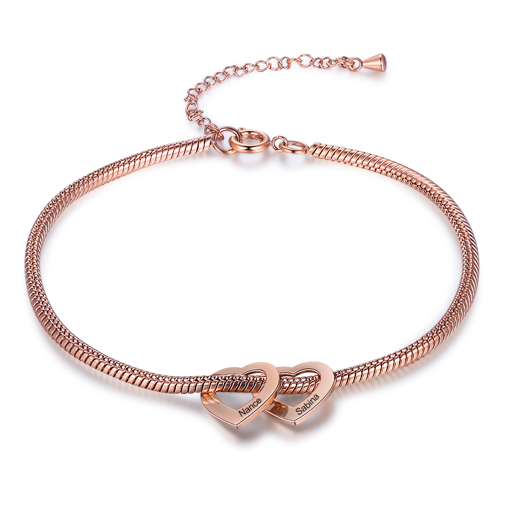 Personalised 2-5 Names Adjustable Anklet For Women