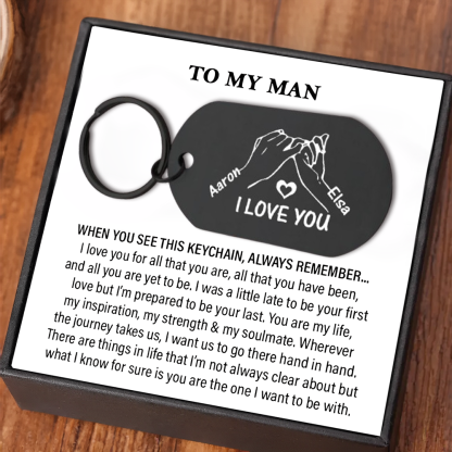 Customisable Black Couple Keyring Drive safe