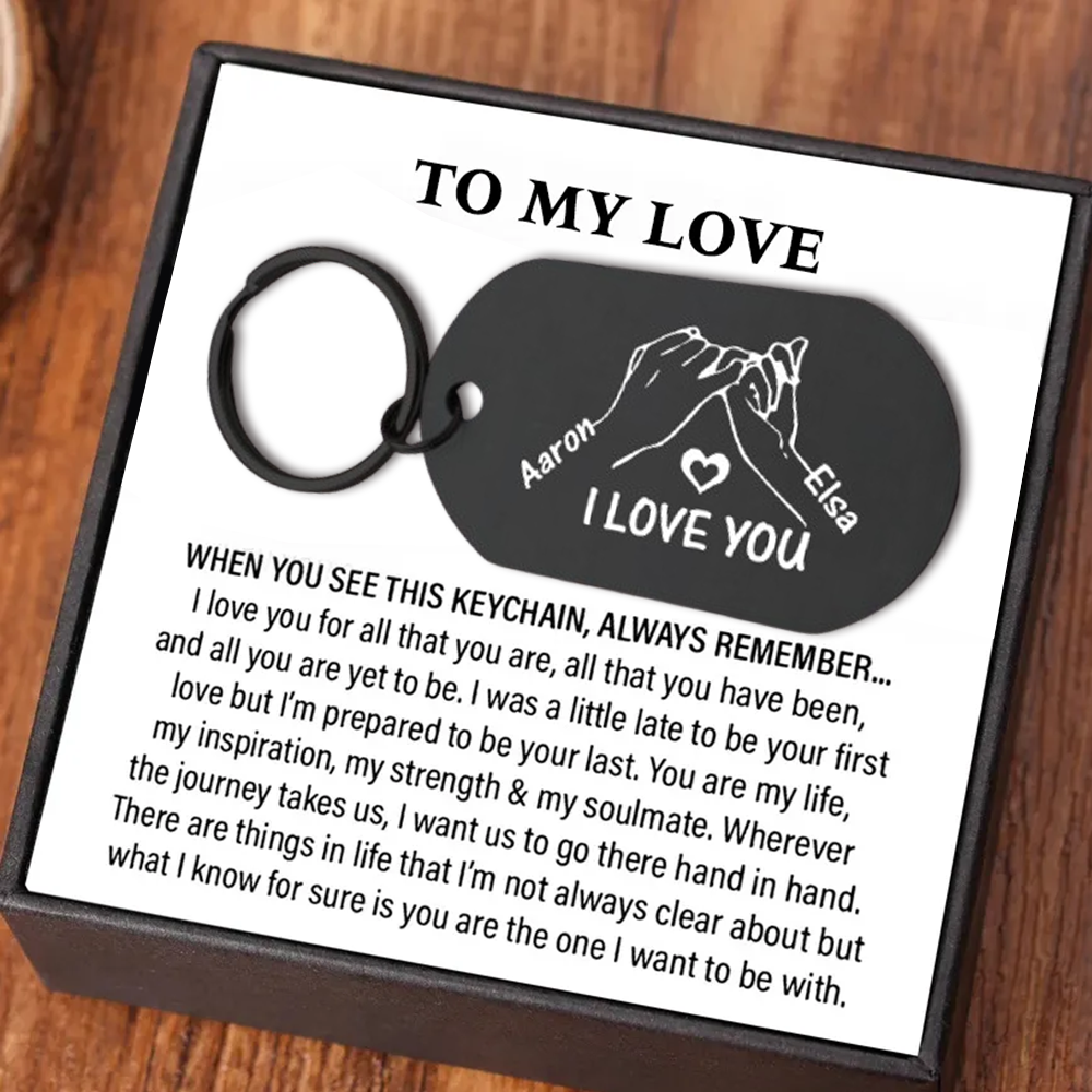 Customisable Black Couple Keyring Drive safe