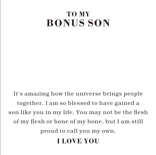 To My Bonus Son Gift Card