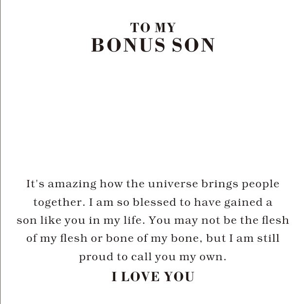 To My Bonus Son Gift Card