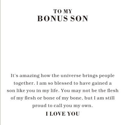 To My Bonus Son Gift Card