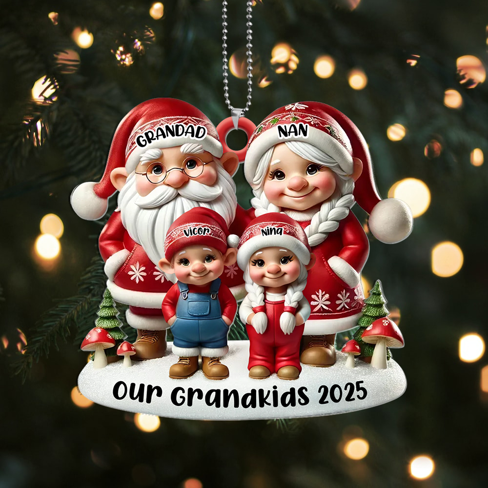 Personalised Santa Grandparents & Grandkids 2025 Ornament