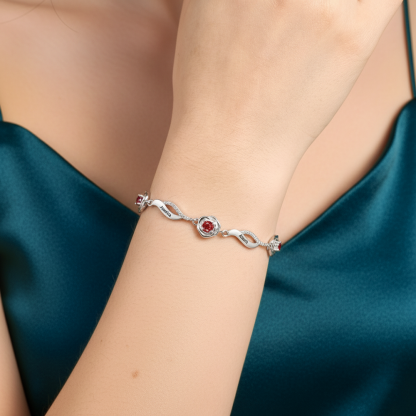 1 Name-Personalised Rose Bracelet With 1 Birthstone Set With Gift Box Custom Names Bracelet Gift For Women