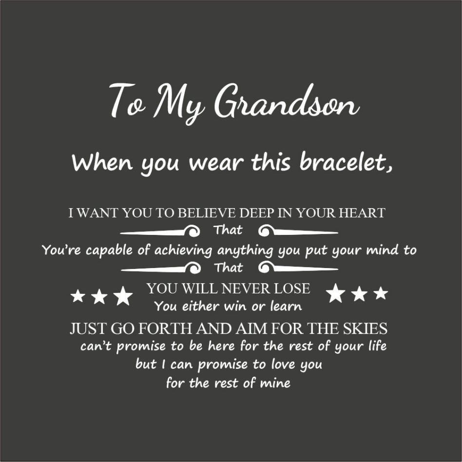 To My Grandson Motivational Gift Card, Inspirational Keepsake for Him | Jessemade
