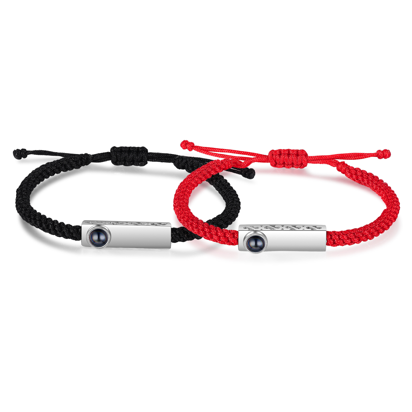 Personalised Couple Projection Stone Bracelet - Customized with 2 Photos & 2 Names, Valentine’s Day Gift for Him/Her | Jessemade