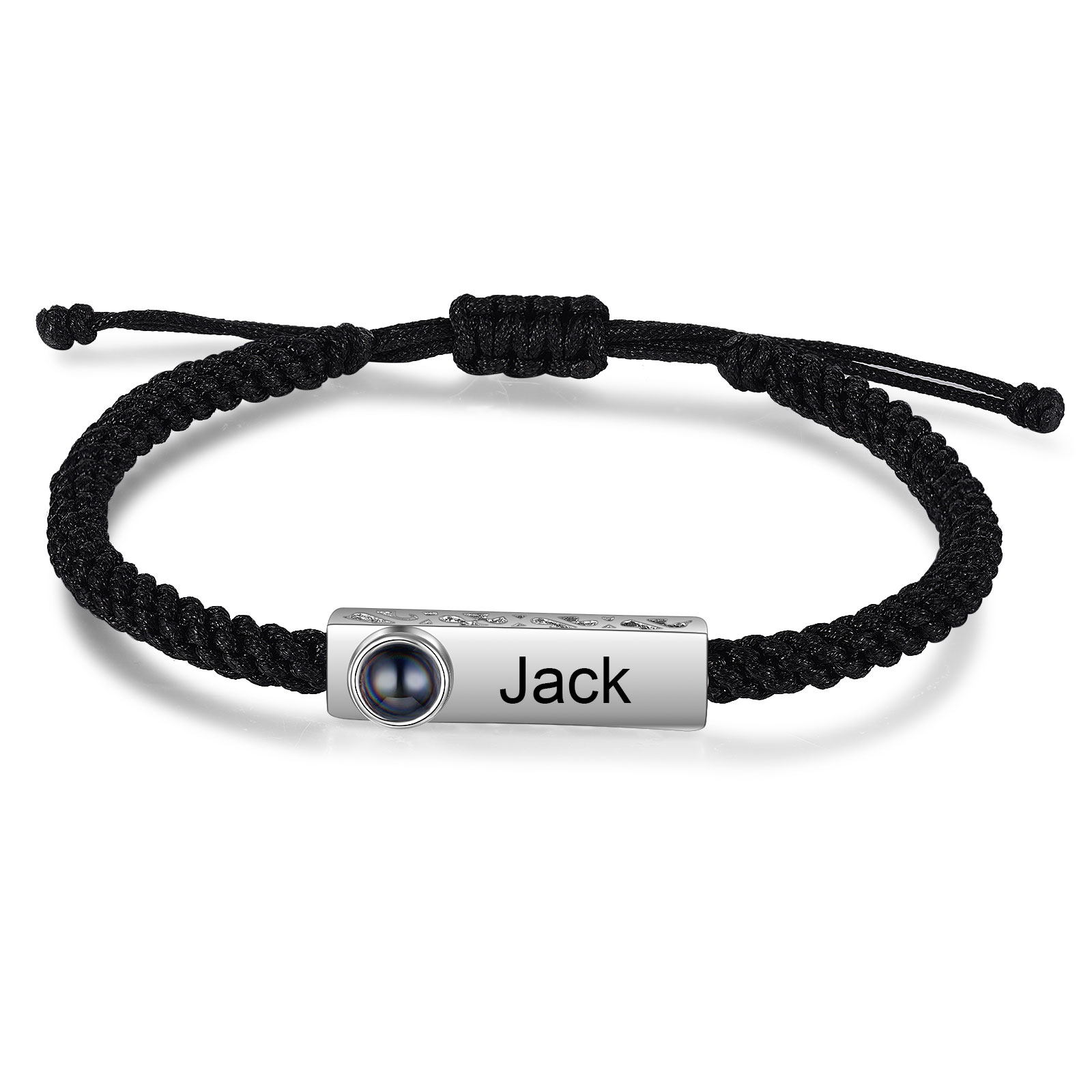 Personalised Couple Projection Stone Bracelet - Customized with 2 Photos & 2 Names, Valentine’s Day Gift for Him/Her | Jessemade