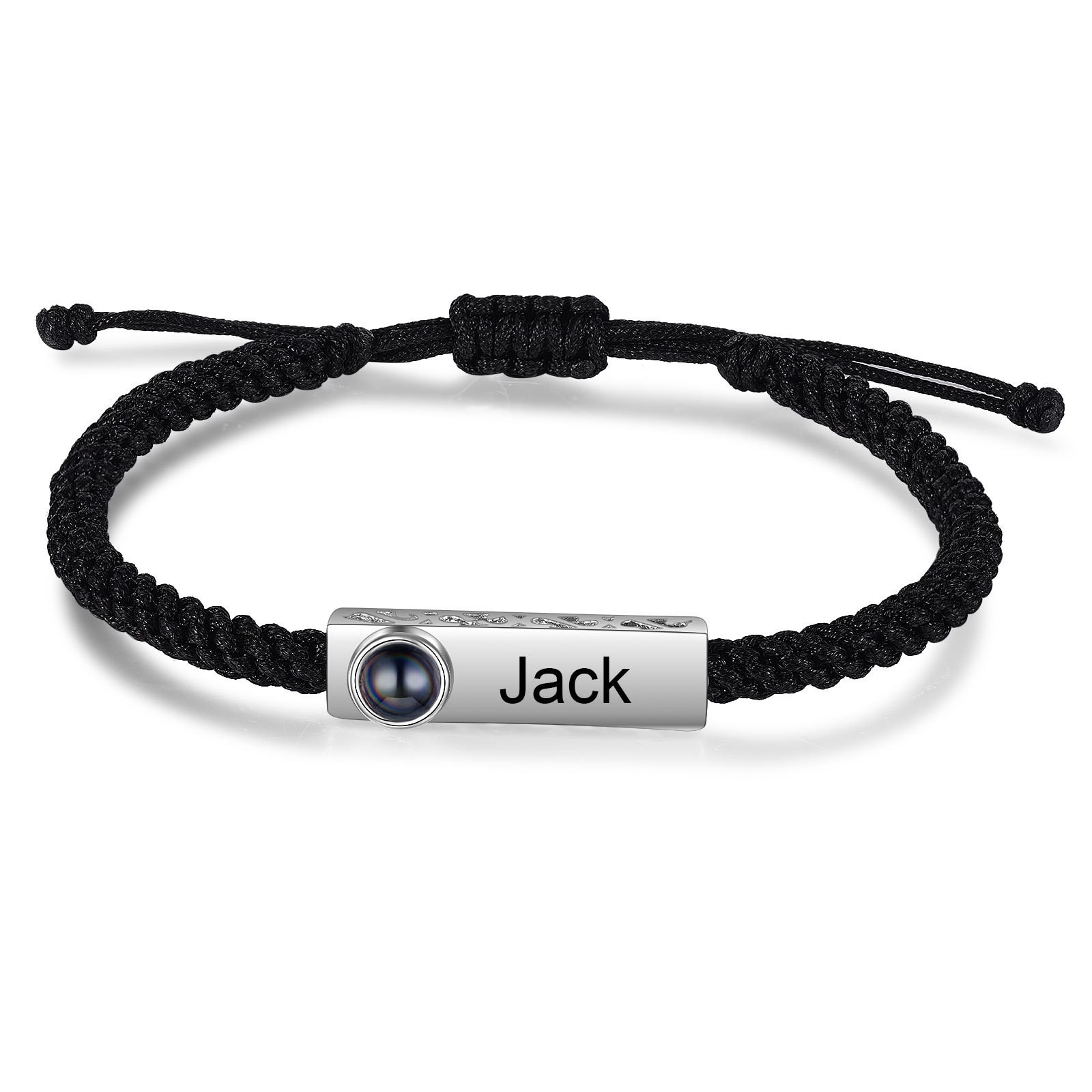 Personalised Couple Projection Stone Bracelet - Customized with 2 Photos & 2 Names, Valentine’s Day Gift for Him/Her | Jessemade