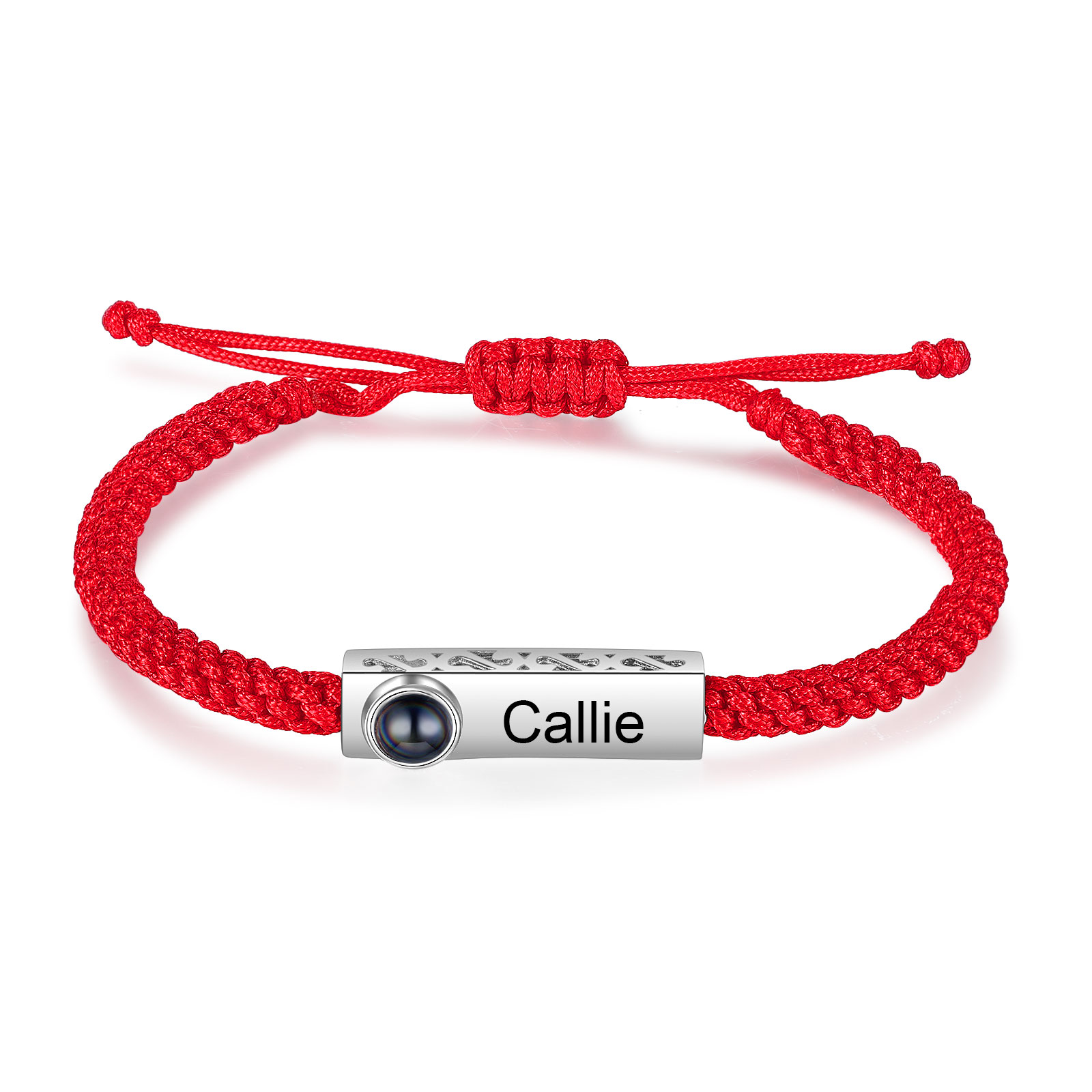 Personalised Couple Projection Stone Bracelet - Customized with 2 Photos & 2 Names, Valentine’s Day Gift for Him/Her | Jessemade