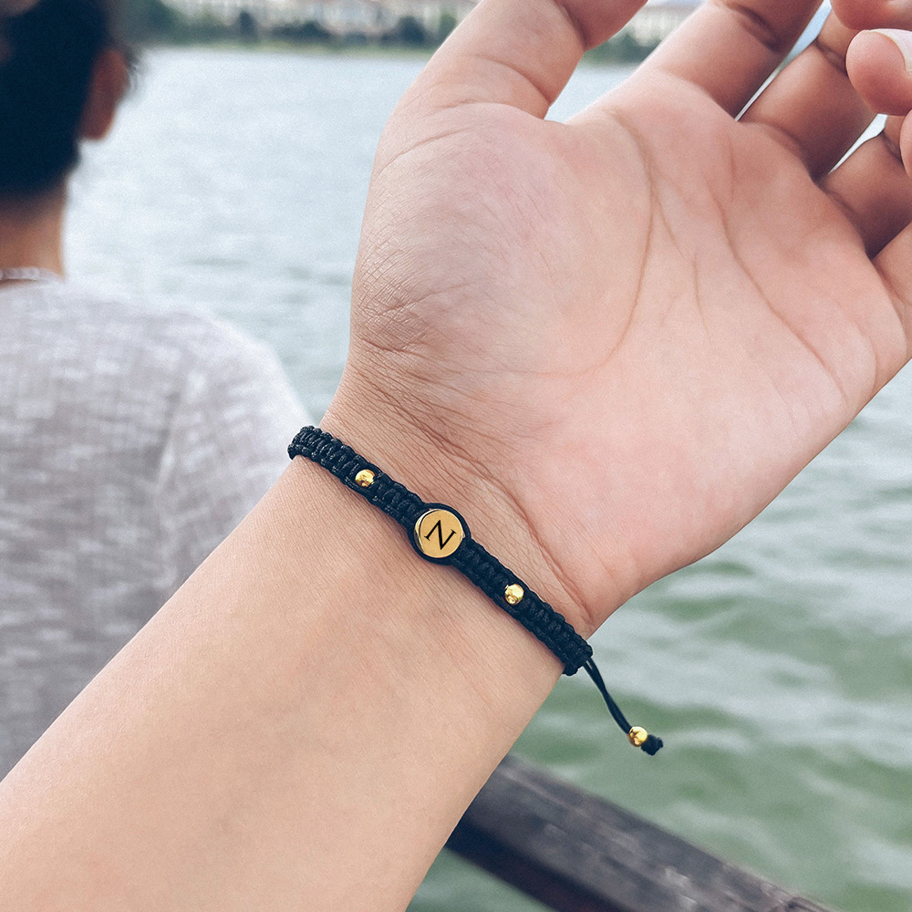 Couple Bracelets Set Customized 2 Letters Bracelet Adjustable Bracelet for Couples | Jessmade