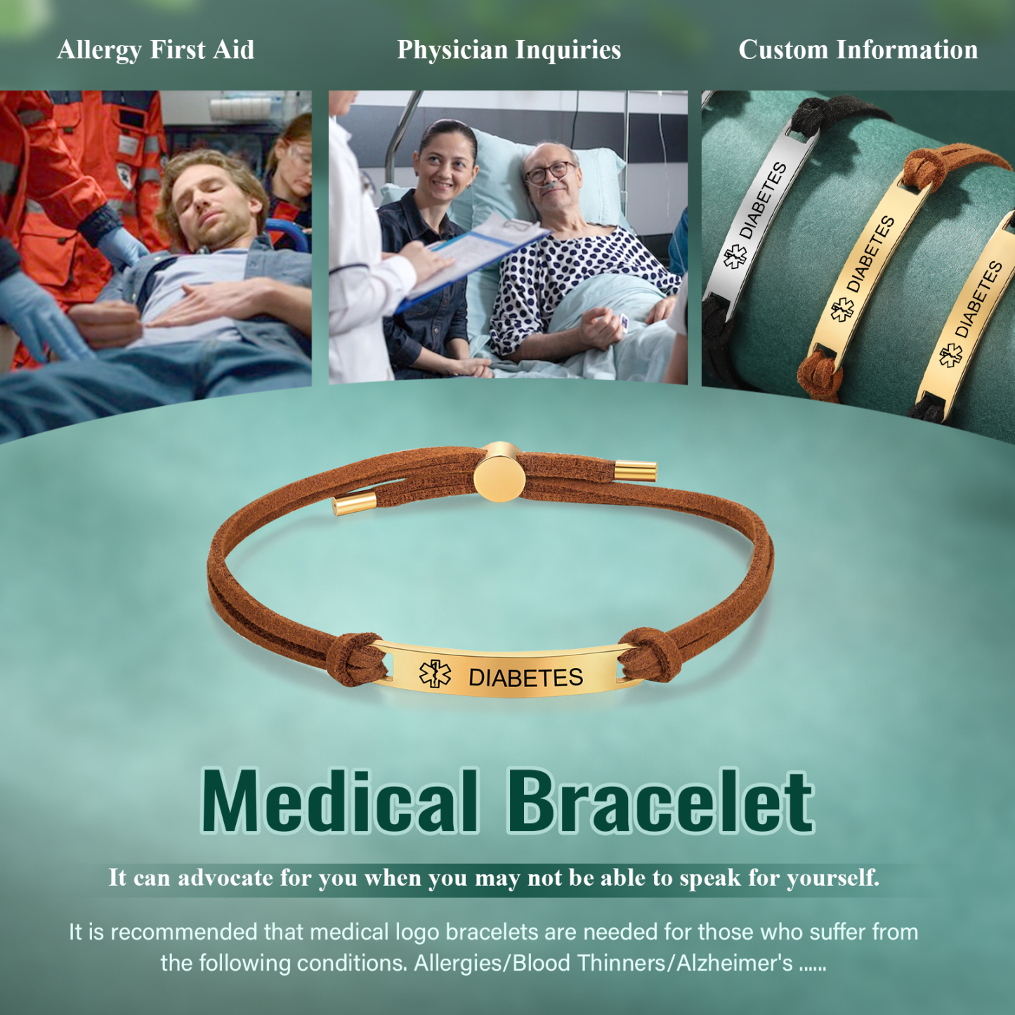 Personalised Name and Text Gold Titanium Steel Bracelet Men's Bracelet Father's Day Gift for Dad
