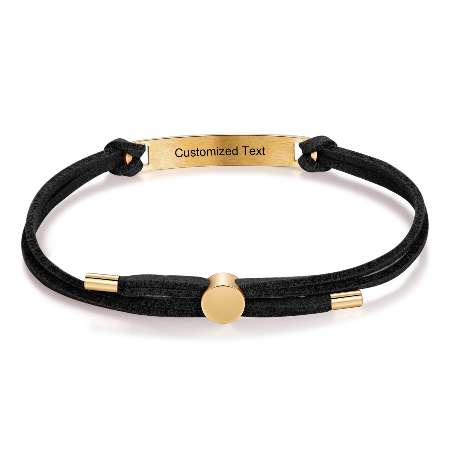 Personalised Name and Text Gold Titanium Steel Bracelet Men's Bracelet Father's Day Gift for Dad