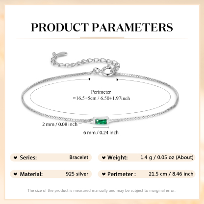 Personalised S925 Silver Women's Bracelet – Custom 1 Birthstone Gift for Nan/Mum/Daughter | Jessemade
