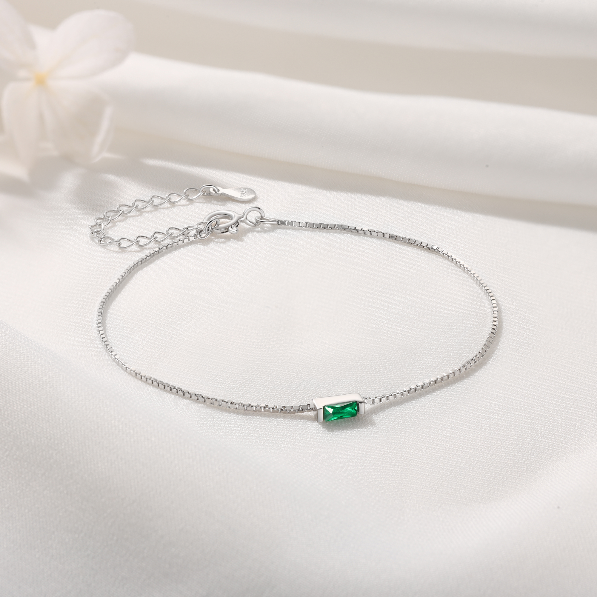 Personalised S925 Silver Women's Bracelet – Custom 1 Birthstone Gift for Nan/Mum/Daughter | Jessemade