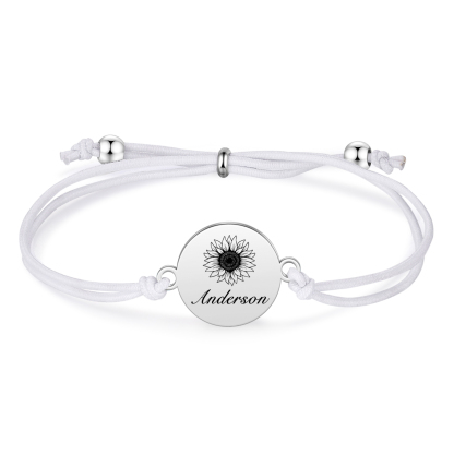 2 PCS Personalised Elastic Cord Bracelet Customized 2 Names Gift for Daughter