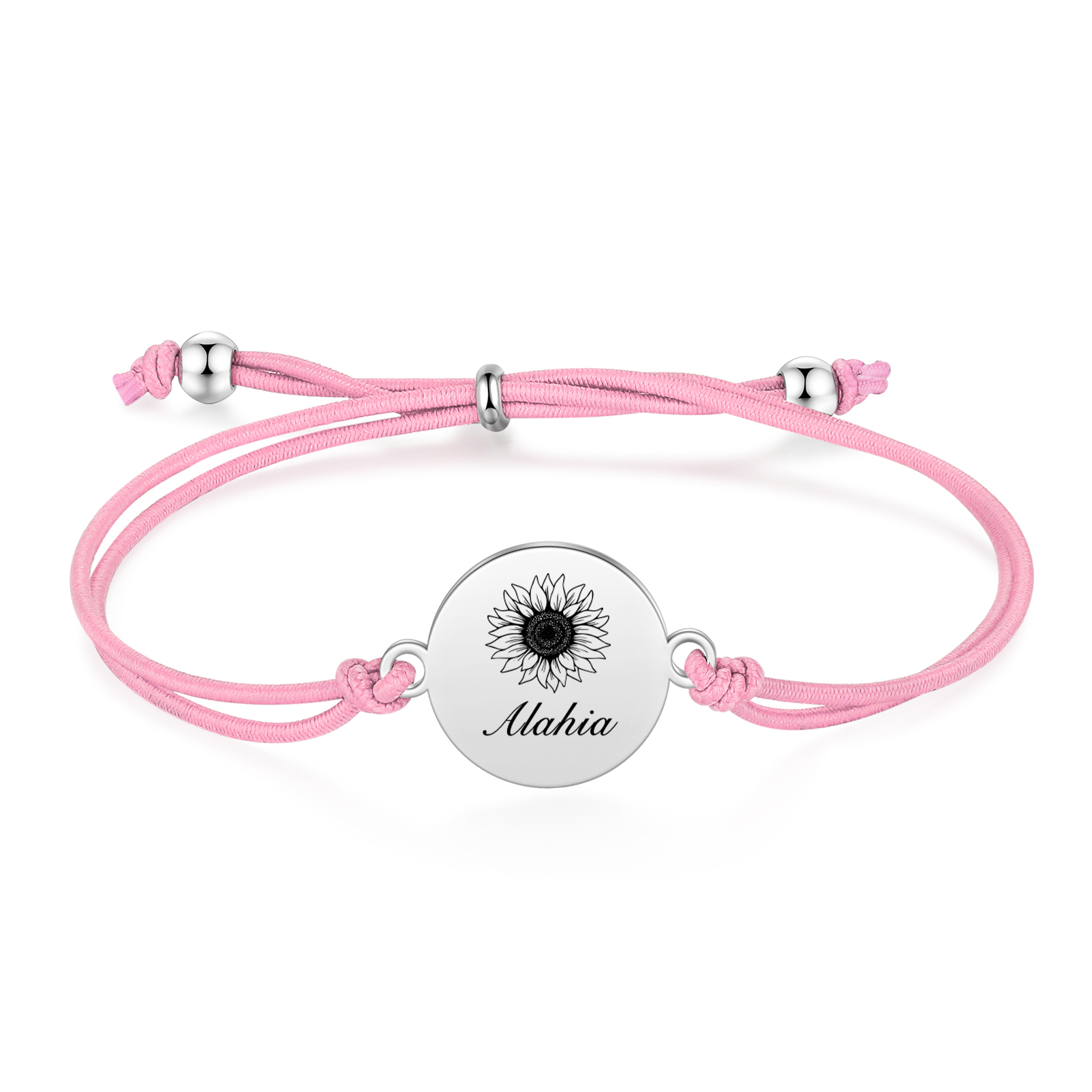 2 PCS Personalised Elastic Cord Bracelet Customized 2 Names Gift for Daughter