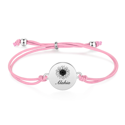 2 PCS Personalised Elastic Cord Bracelet Customized 2 Names Gift for Daughter