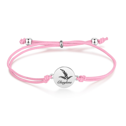 2 PCS Personalised Elastic Cord Bracelet Customized 2 Names Gift for Daughter