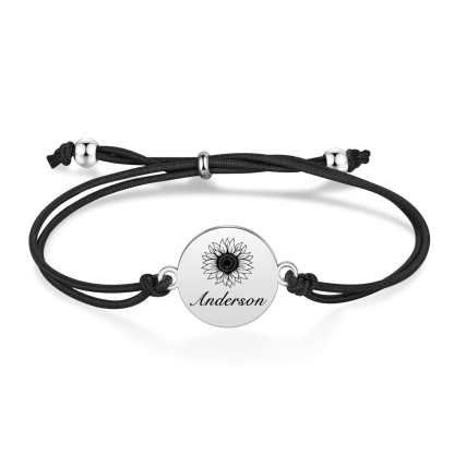 2 PCS Personalised Elastic Cord Bracelet Customized 2 Names Gift for Daughter
