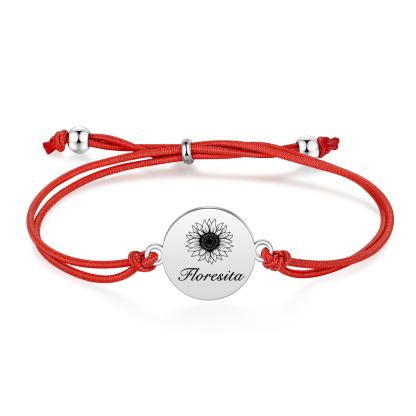 2 PCS Personalised Elastic Cord Bracelet Customized 2 Names Gift for Daughter