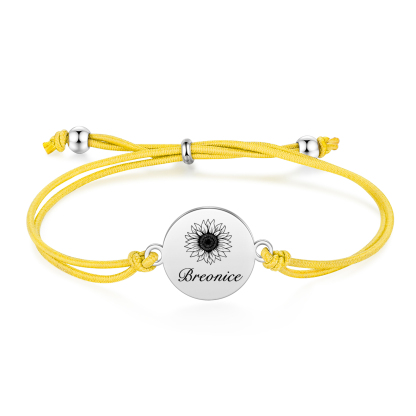 2 PCS Personalised Elastic Cord Bracelet Customized 2 Names Gift for Daughter
