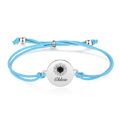 2 PCS Personalised Elastic Cord Bracelet Customized 2 Names Gift for Daughter