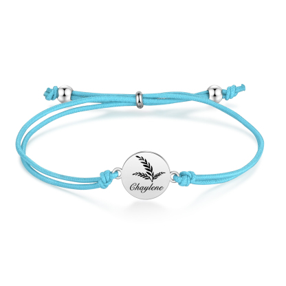 2 PCS Personalised Elastic Cord Bracelet Customized 2 Names Gift for Daughter