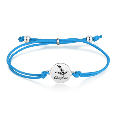 2 PCS Personalised Elastic Cord Bracelet Customized 2 Names Gift for Daughter