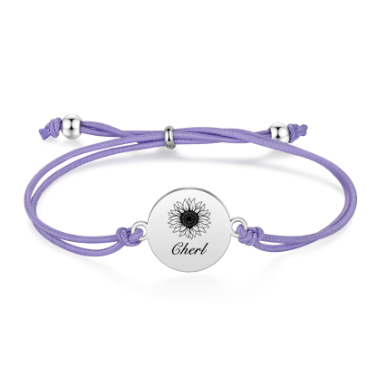 2 PCS Personalised Elastic Cord Bracelet Customized 2 Names Gift for Daughter