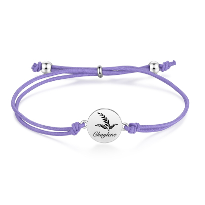2 PCS Personalised Elastic Cord Bracelet Customized 2 Names Gift for Daughter