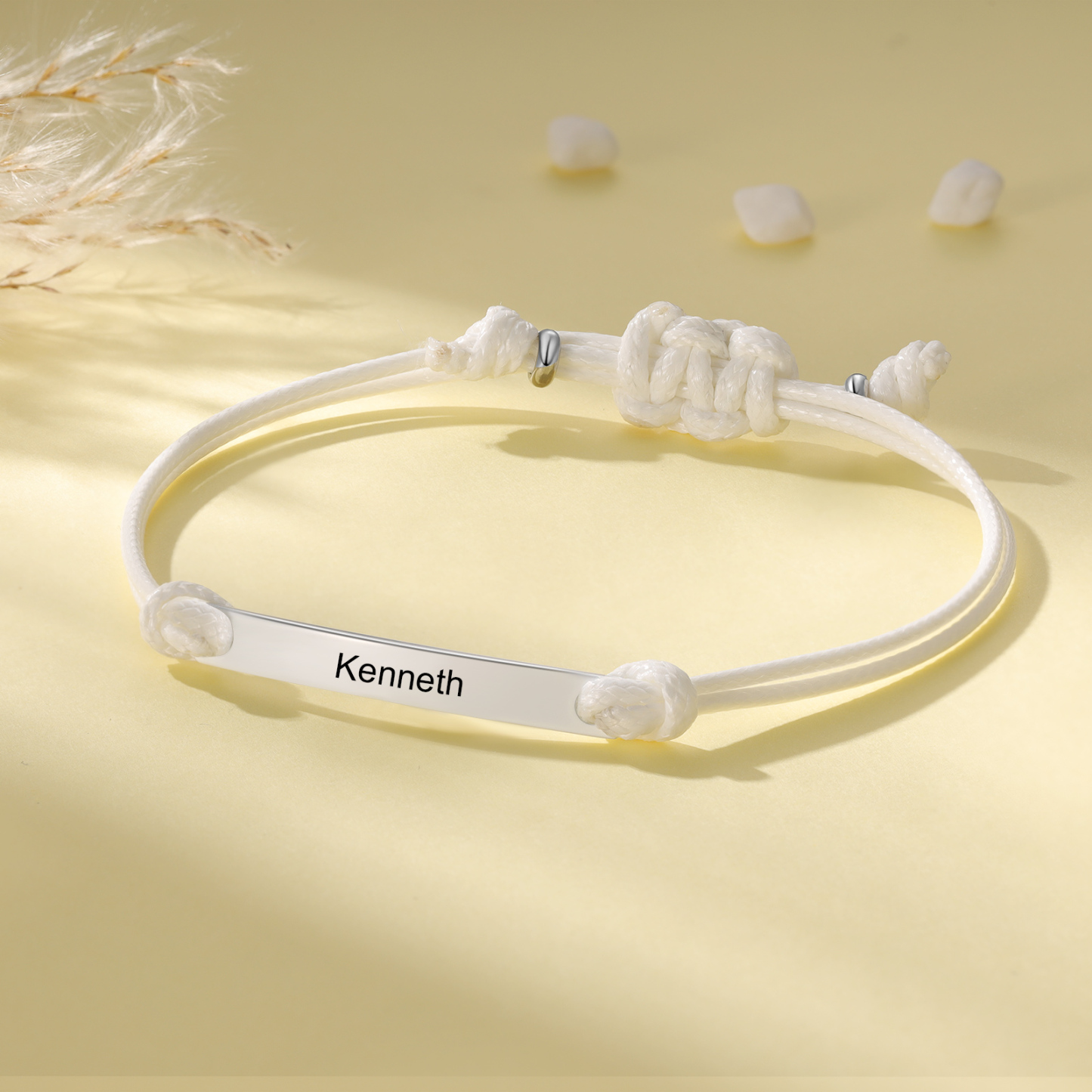 Jessemade UK Personalized Name Leather Stainless Steel Bracelet, Back To School Gift For Daughter 14.99 n1