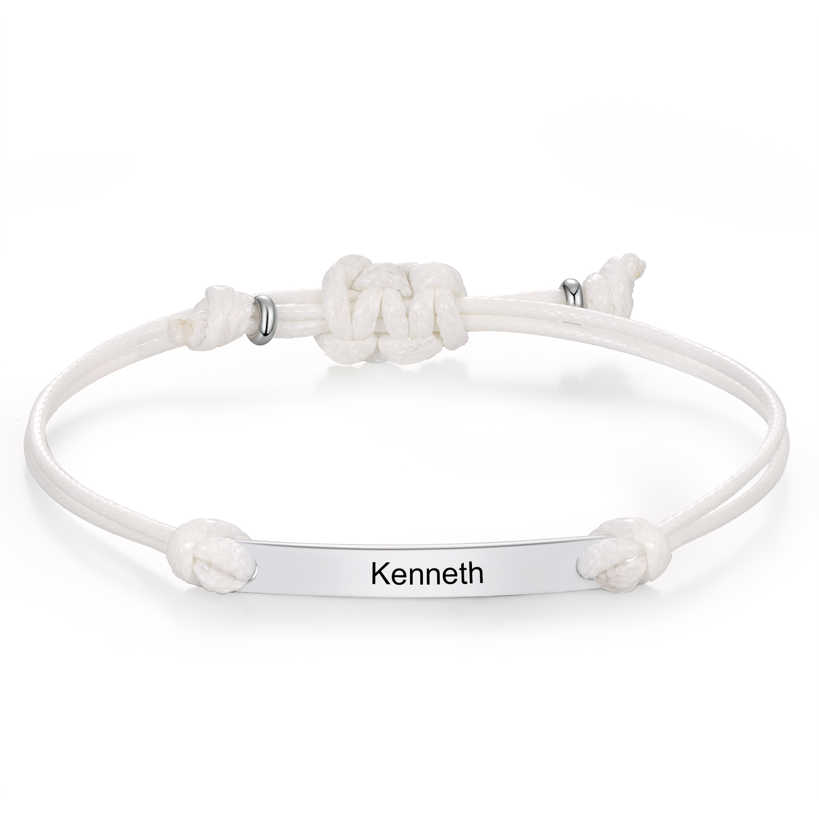 Personalized Name Leather Stainless Steel Bracelet, Back To School Gift For Daughter