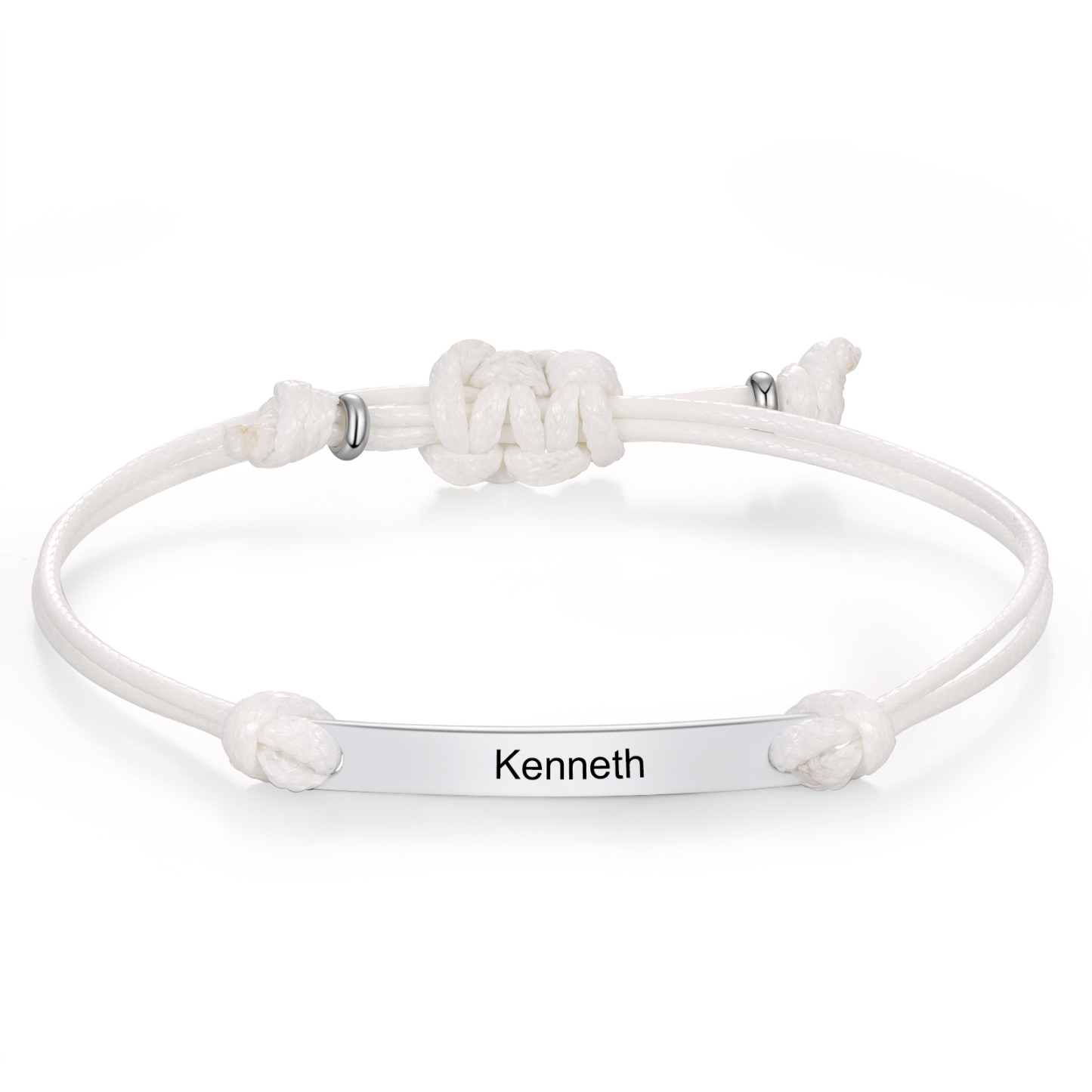 Personalized Name Leather Stainless Steel Bracelet, Back To School Gift For Daughter