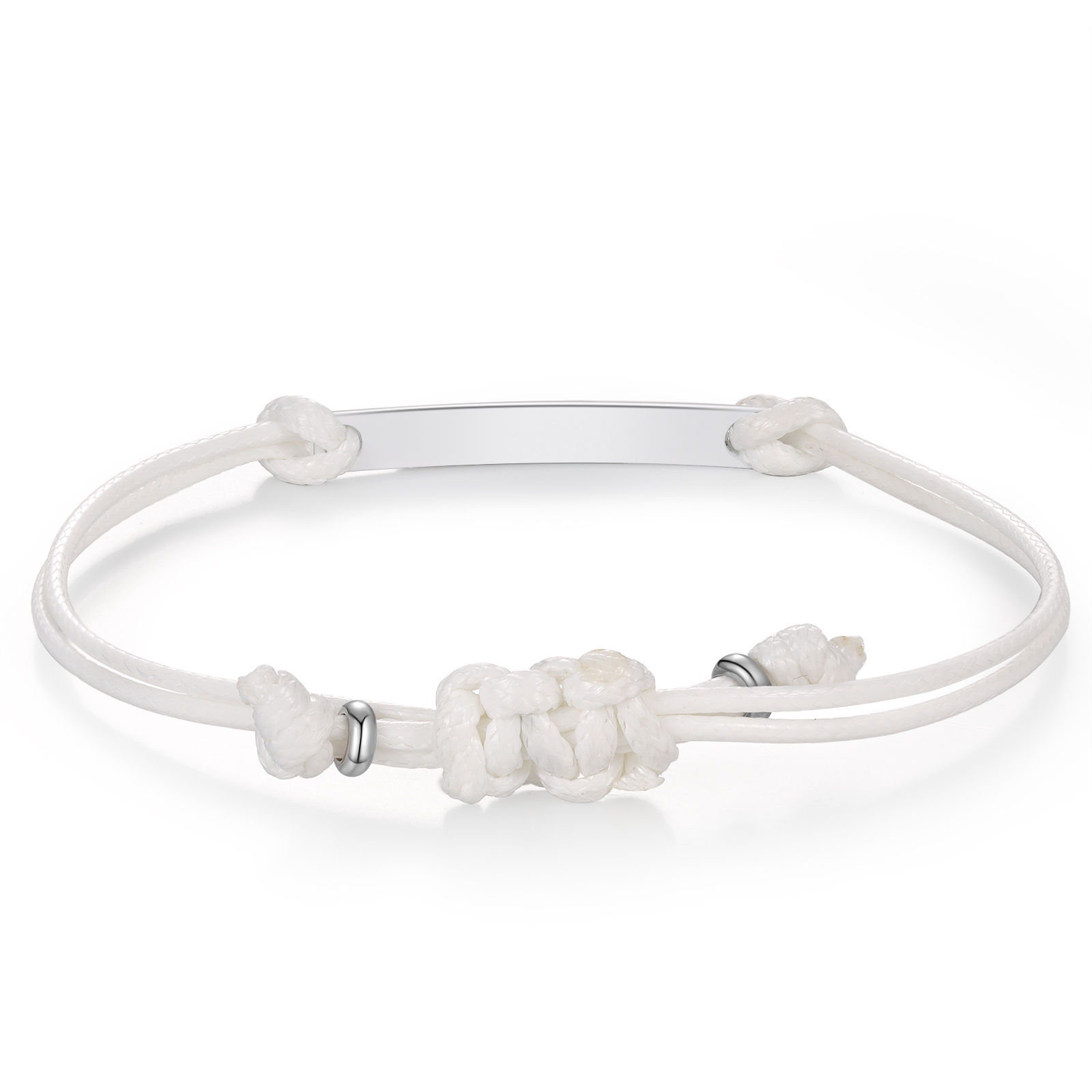 Personalized Name Leather Stainless Steel Bracelet, Back To School Gift For Daughter