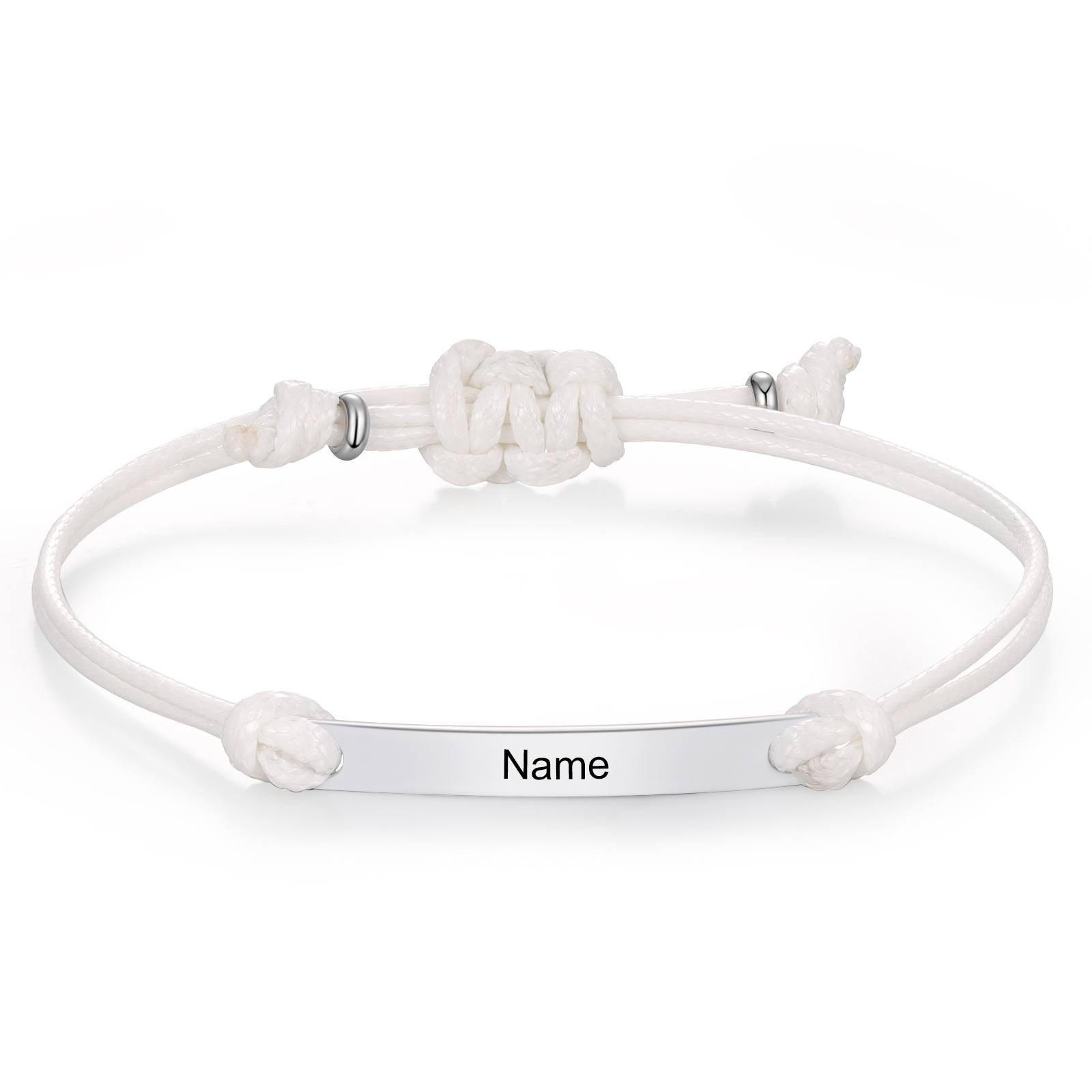 Personalized Name Leather Stainless Steel Bracelet, Back To School Gift For Daughter