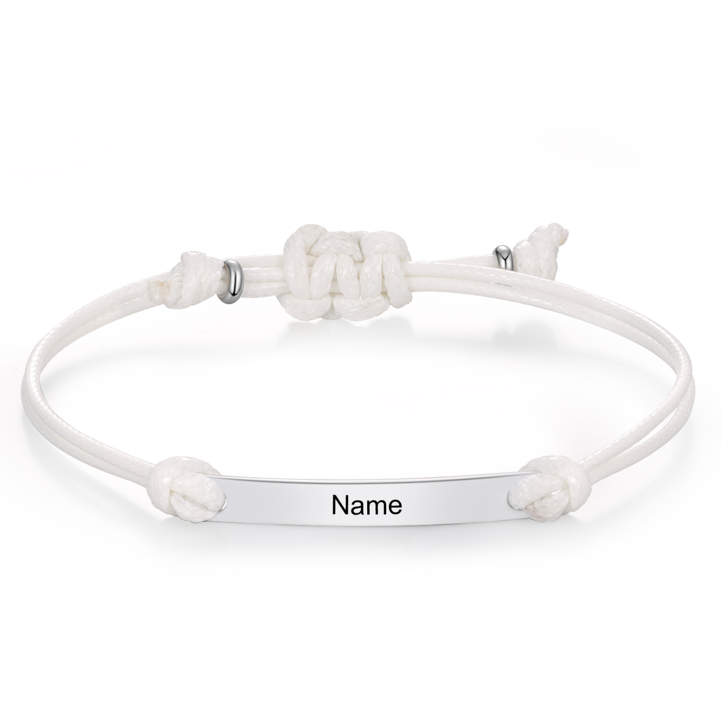 Personalized Name Leather Stainless Steel Bracelet, Back To School Gift For Daughter