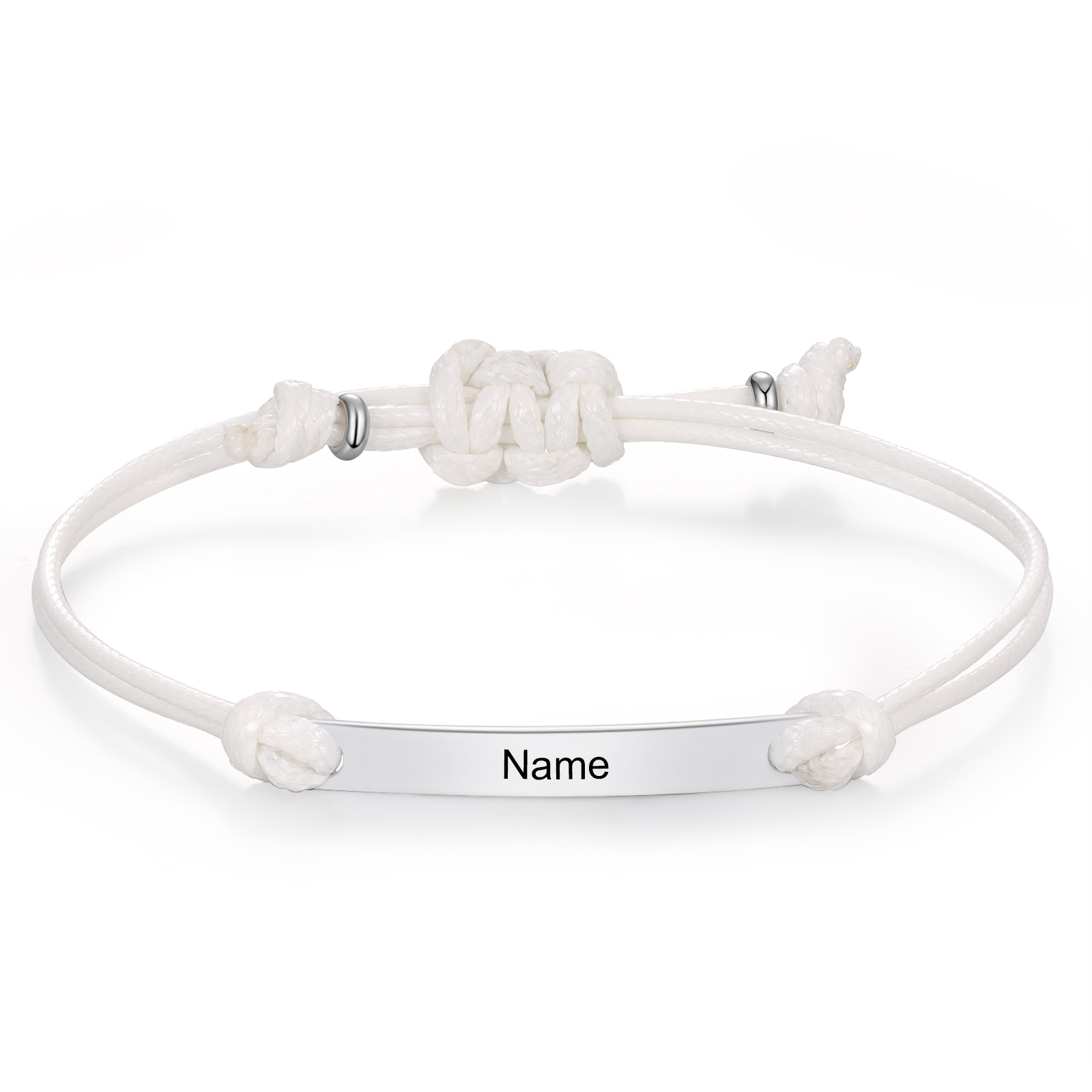 Personalized Name Leather Stainless Steel Bracelet, Back To School Gift For Daughter